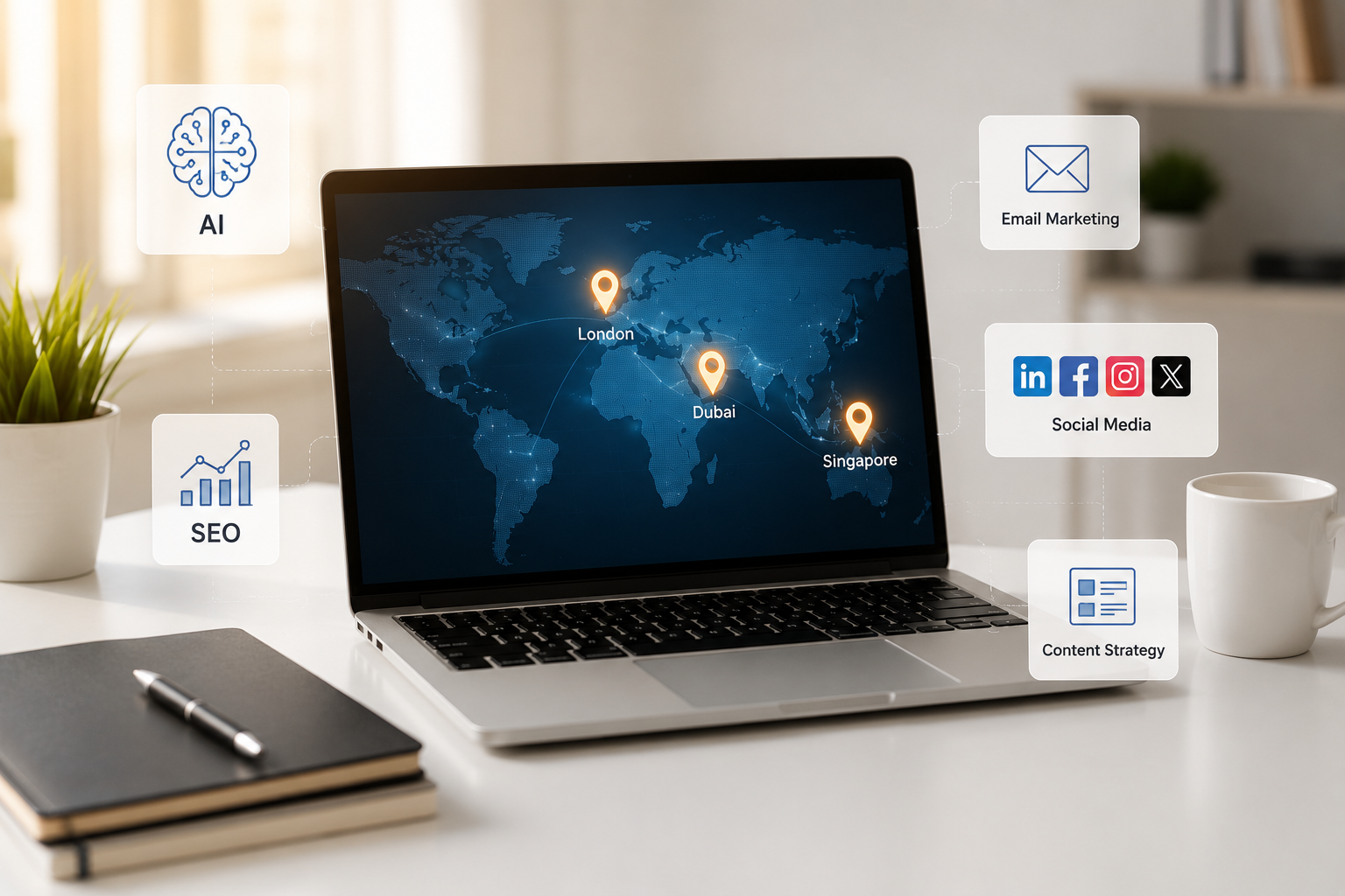 AI marketing blog worldwide Naga Sirisha Vaddi global tips AI Agents LLMs RAG GTM SEO Dubai London Singapore